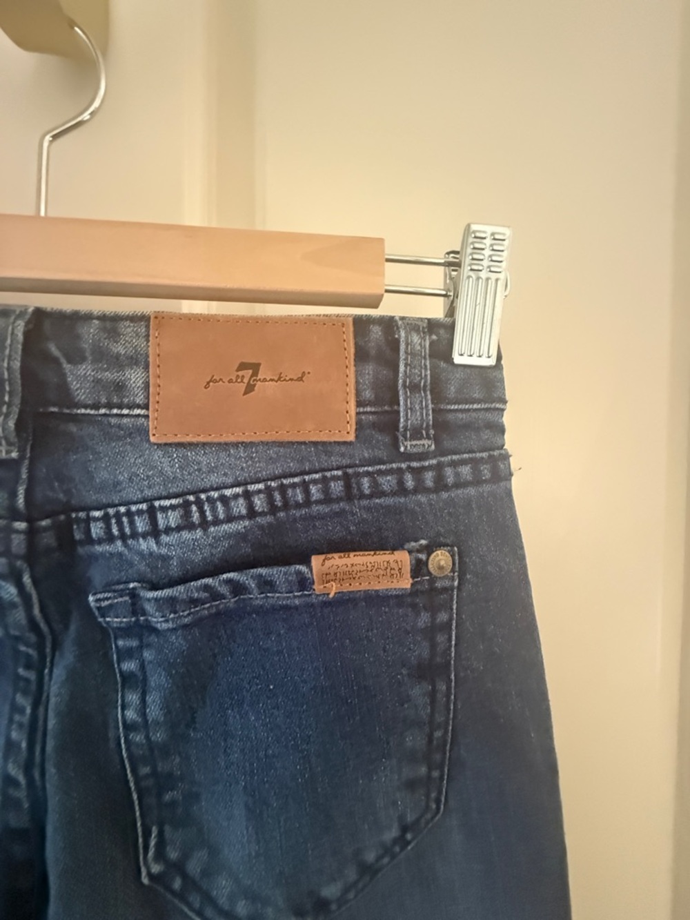 7 For All Mankind Women’s Dark Blue High-Rise Jeans